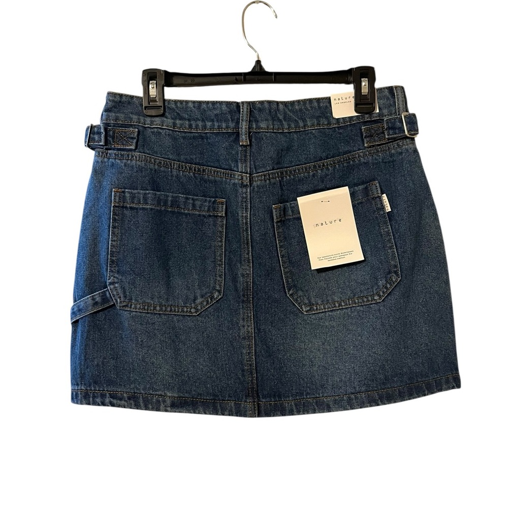 Windsor Nature Good Day Buckle Accent Denim Mini Skirt Size Large NWT - Picture 3 of 6